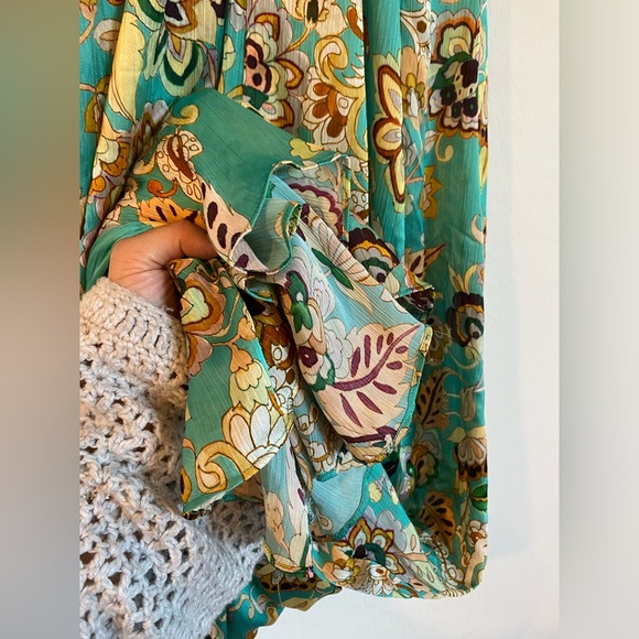 Ara Teal Floral Backless Dress - Picture 6 of 10